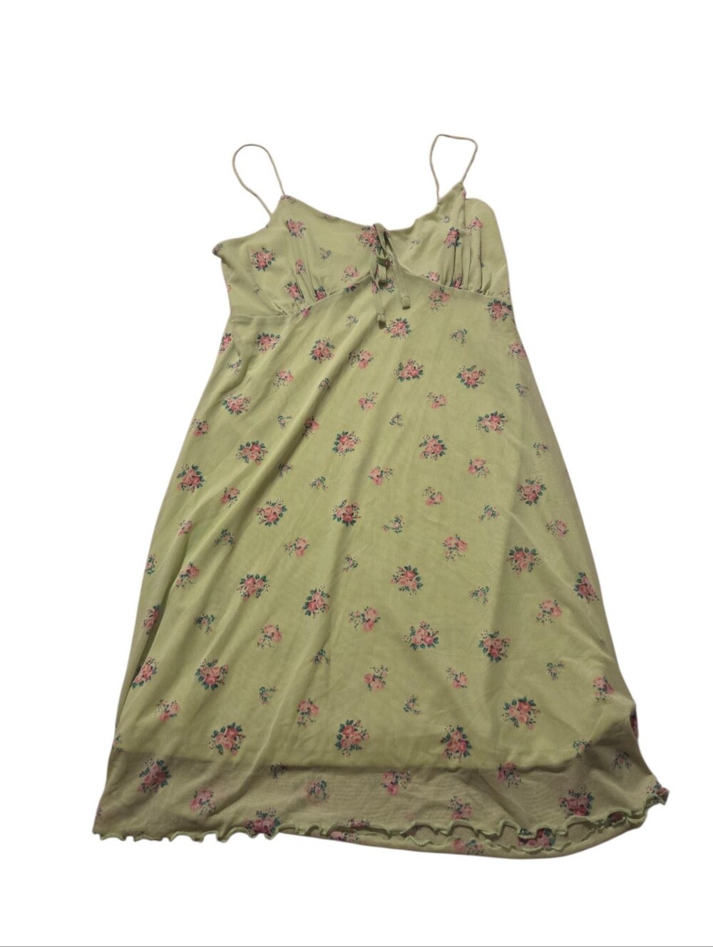 Green Floral Print Mini Dress